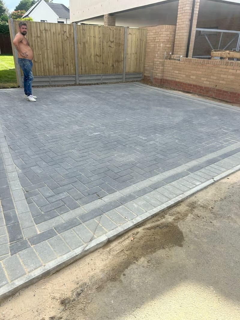 Fresh block paving driveway completed in Orpington