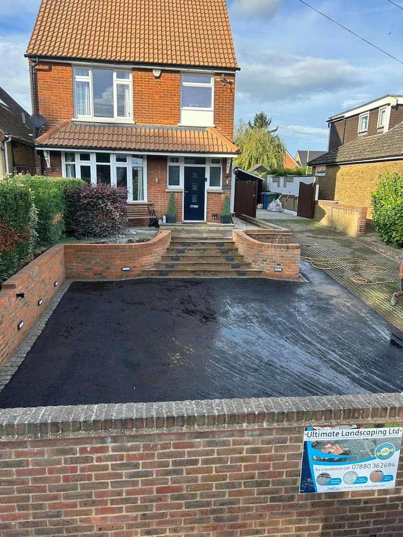 New driveway and wall installation in Kent